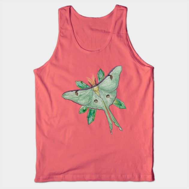 Actias luna with green fluorite points Tank Top by JJacobs